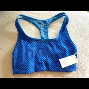 Brand new Tory Sport blue sports bra size S.